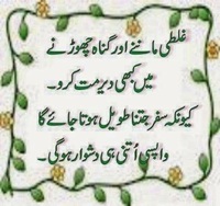 Galati mannay aur Gunah chornay may dair mut karo